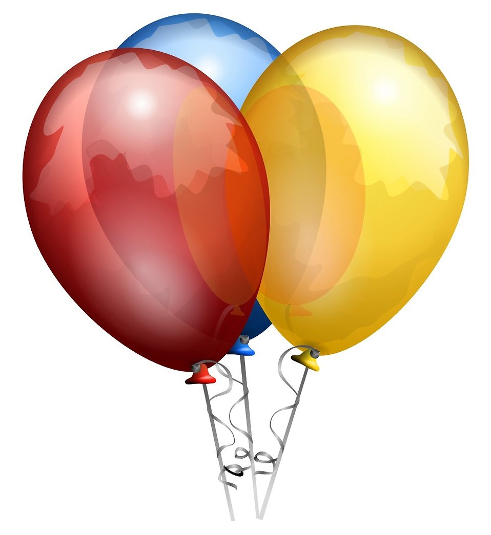 celebrations clip art. 3 colored balloons clip art.