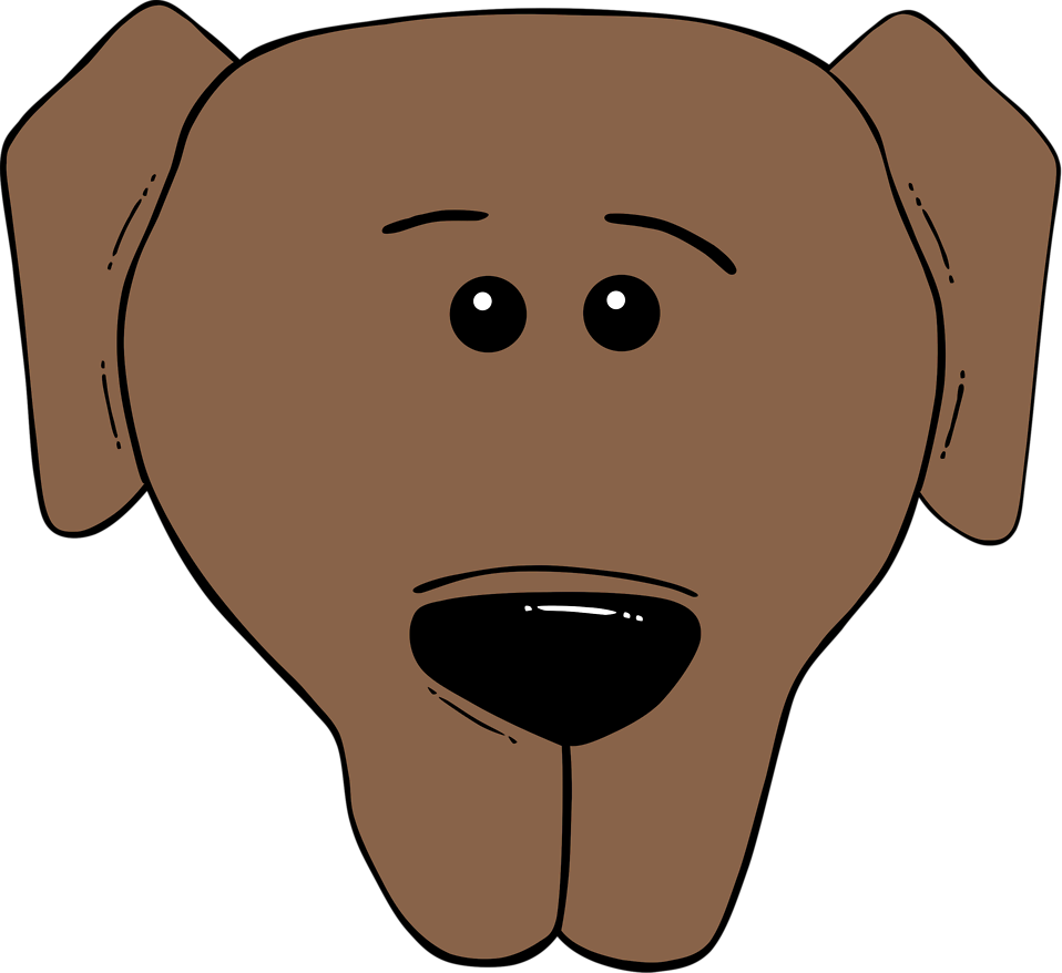 Illustration of a cartoon dog face. : Free Stock Photos
