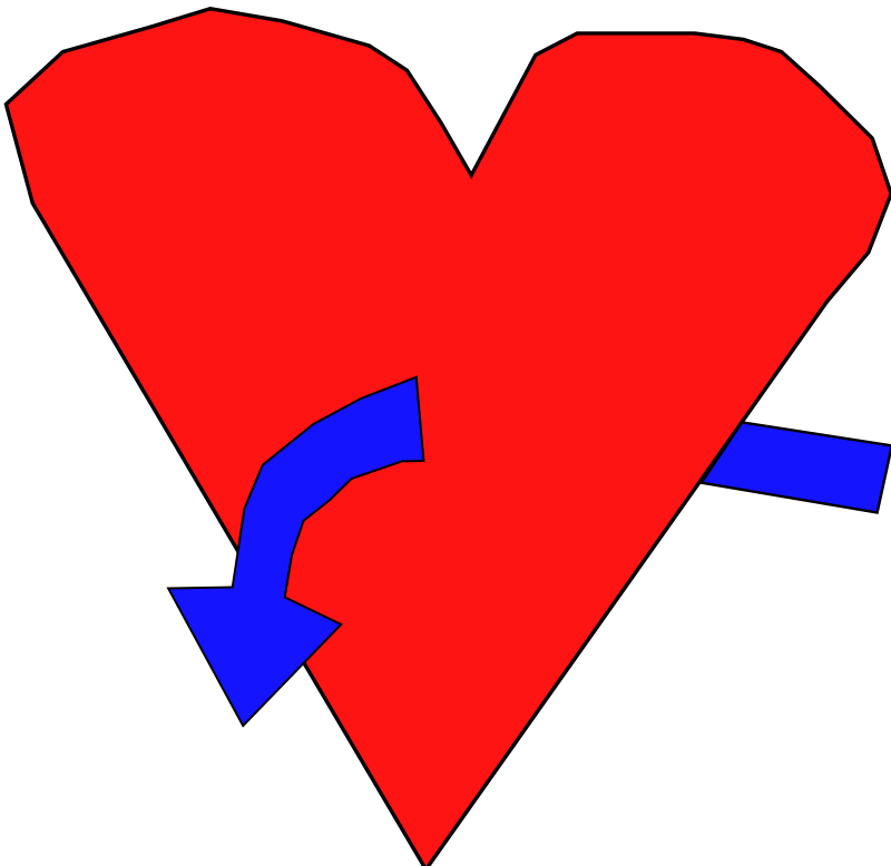 clipart heart with arrow. Keywords: Arrows, Clip Art,