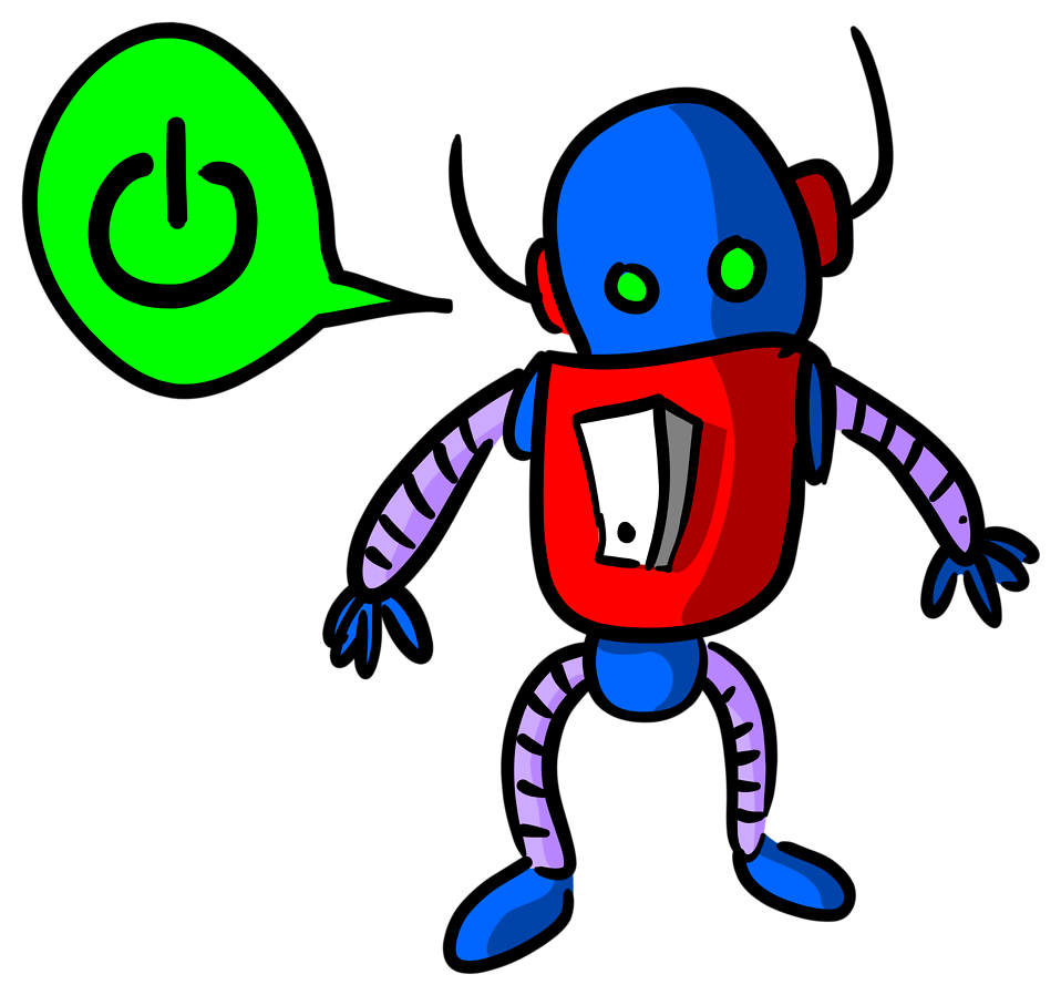 Robot Free Stock Photo Illustration Of A Blue Cartoon Robot 16866