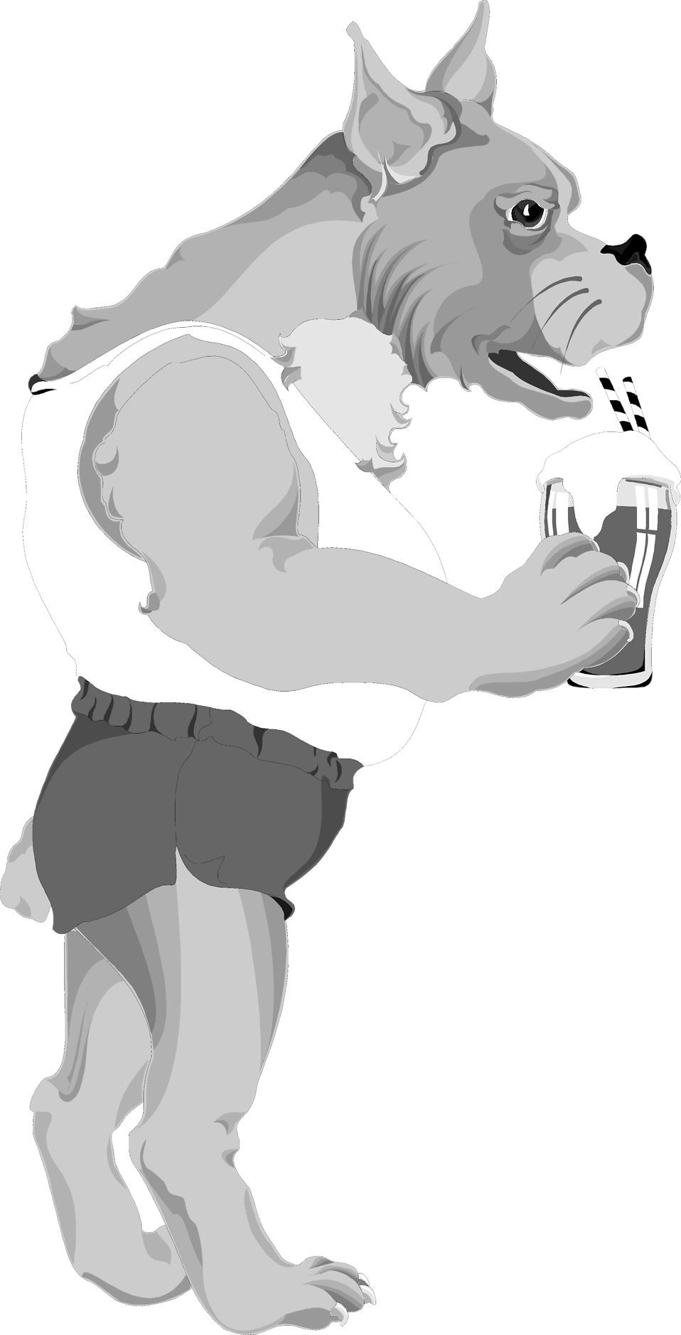 Clip Art Dog Food. Illustration of a dog drinking