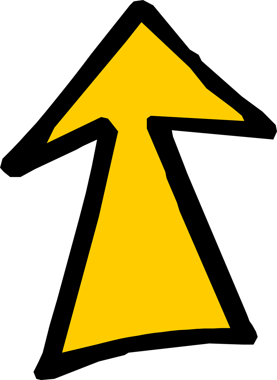 clip art arrow up. of a yellow up arrow.