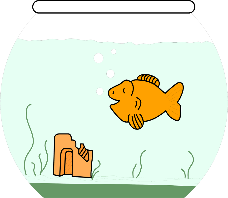 goldfish cartoon. Cartoon Goldfish In A Bowl