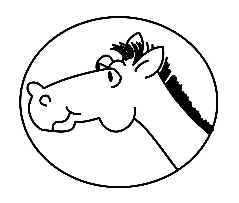 Illustration of a cartoon horse head. : Free Stock Photos