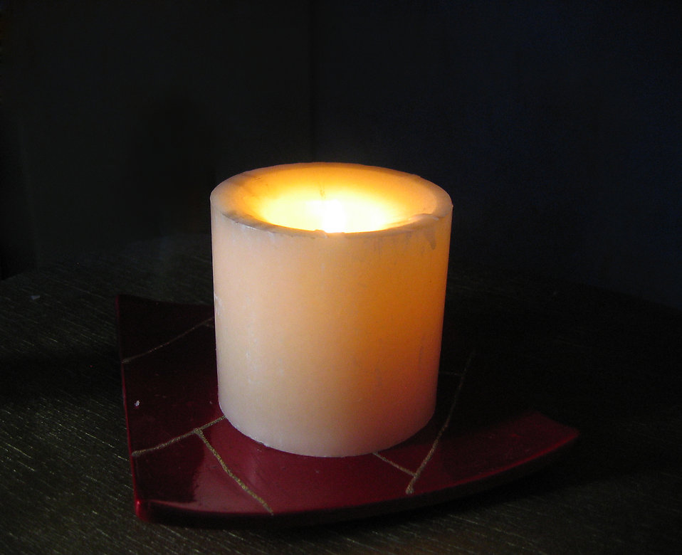 Burning white candles