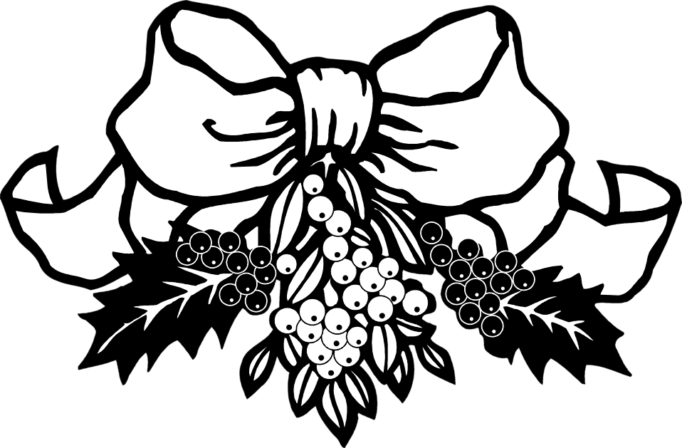 free black and white holly clip art - photo #5