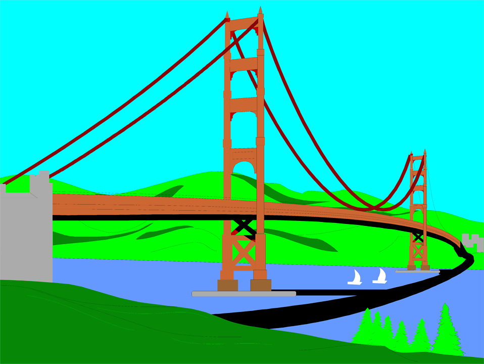 golden gate bridge drawing clip art. of the Golden Gate Bridge