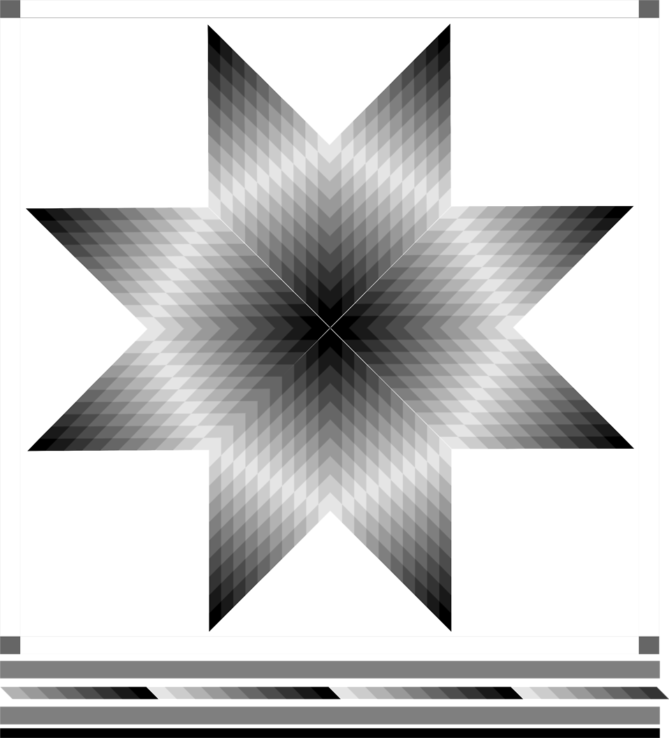 black and white stars background. Illustration of a star shaped