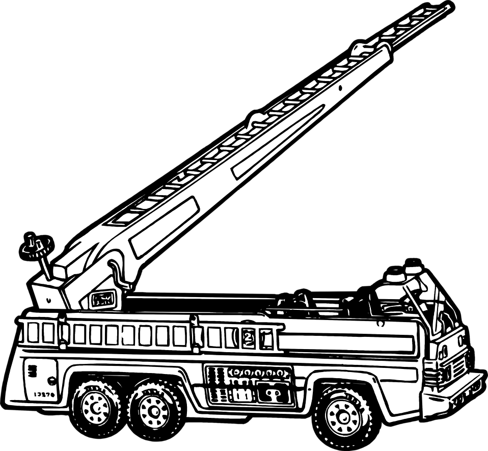 fire truck clipart black and white - photo #13