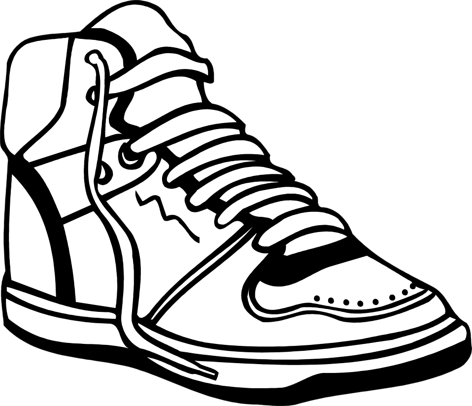 free black and white clip art shoes - photo #5