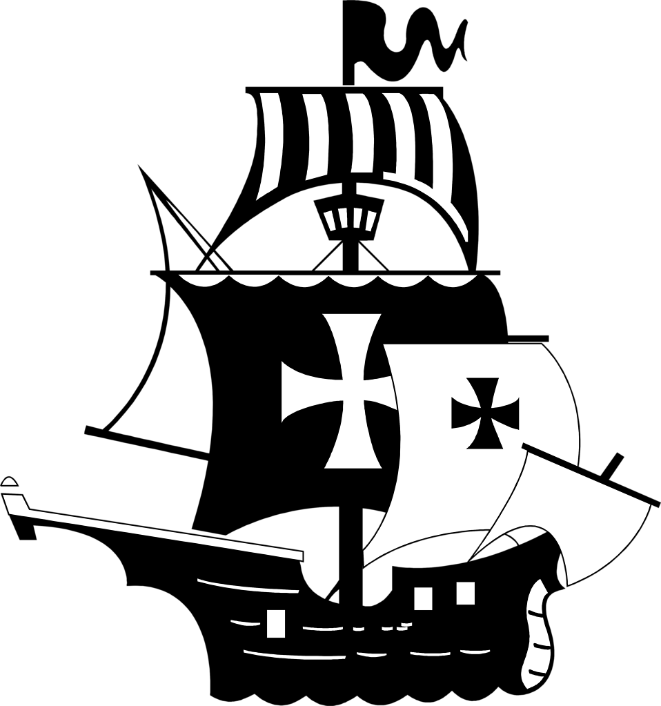 pirate ship clipart black and white - photo #9