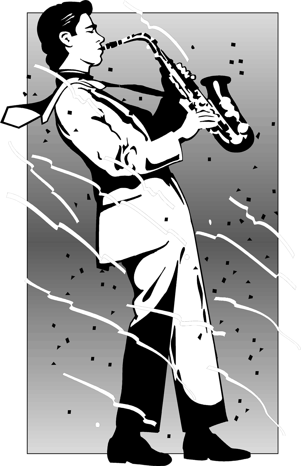 Musician playing saxophone silhouette - Transparent PNG 