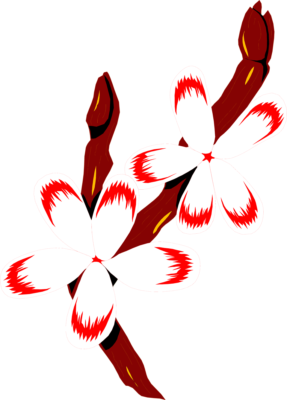trees and flowers clipart. Keywords: Branches, Clip Art,