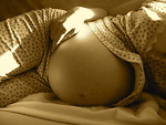 Free Stock Photo: Belly of a pregnant woman in sepia tone