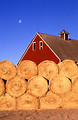 Free Stock Photo: Bales of hay stacked outside a barn
