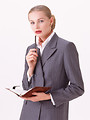 Free Stock Photo: A beautiful blonde business woman isolated on a white background