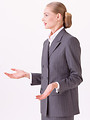 Free Stock Photo: A beautiful blonde businesswoman in a suit isolated on a white background