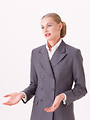Free Stock Photo: A beautiful blonde businesswoman isolated on a white background