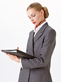 Free Stock Photo: A beautiful blonde businesswoman isolated on a white background