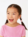 Free Stock Photo: A cute Asian girl laughing on a white background