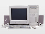 Free Stock Photo: A desktop computer setup isolated on a white background