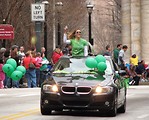 Free Stock Photo: A woman in a car in the 2010 Atlanta Saint Patrick