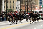 Free Stock Photo: Men marching with bagpipes at the 2010 Atlanta Saint Patrick