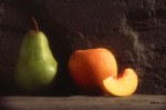 Free Stock Photo: A peach and a pear
