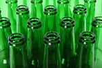Free Stock Photo: Empty green beer bottlenecks