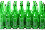 Free Stock Photo: Empty green beer bottles isolated on a white background