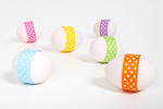 Free Stock Photo: Easter eggs with ribbons isolated on a white background