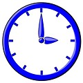 Free Stock Photo: Illustration of a blue clock.