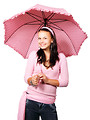 Free Stock Photo: A beautiful girl with a pink umbrella