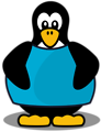Free Stock Photo: Illustration of a penguin with a blue shirt