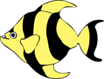 Free Stock Photo: Illustration of a yellow striped tropical fish
