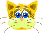 Free Stock Photo: Illustration of a sad tiger cat