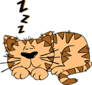 Free Stock Photo: Illustration of a cartoon cat sleeping isolated on a white background