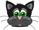 Free Stock Photo: Illustration of a sad cat face isolated on a white background