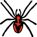 Free Stock Photo: Illustration of a red spider isolated on a white background