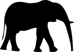 Free Stock Photo: Illustration of an elephant silhouette