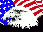 Free Stock Photo: Eagle and American flag illustration