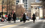 Free Stock Photo: Mounted police officers on horses in the 2010 Saint Patricks Day Parade in Atlanta, Georgia