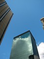 Free Stock Photo: Tall office buildings with a blue sky background