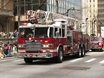 Free Stock Photo: A firetruck in the 2010 Saint Patricks Day Parade in Atlanta, Georgia