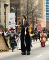Free Stock Photo: A juggler on stilts and other medieval actors in the 2010 Saint Patricks Day Parade in Atlanta, Georgia