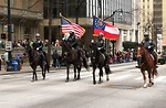 Free Stock Photo: Mounted police officers on horses in the 2010 Saint Patricks Day Parade in Atlanta, Georgia