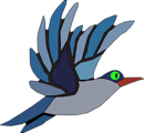 Free Stock Photo: Illustration of a blue bird isolated on a white background