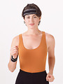 Free Stock Photo: A beautiful brunette exercising on a white background