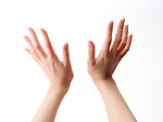 Free Stock Photo: A pair of hands isolated on a white background