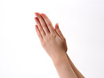 Free Stock Photo: A pair of hands praying isolated on a white background